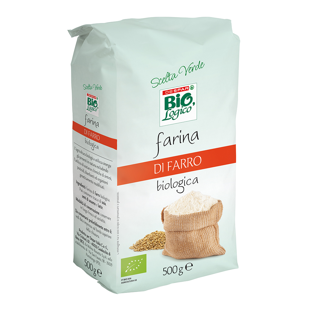 Farina di farro biologoca linea prodotti a marchio Despar Bio,Logico