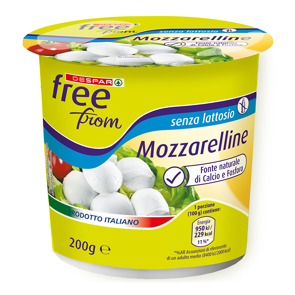 Mozzarelline senza lattosio 200 g linea prodotti a marchio Despar Free From
