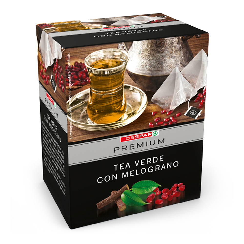 Tè verde con melograno linea prodotti a marchio Despar Premium, Despar Italia