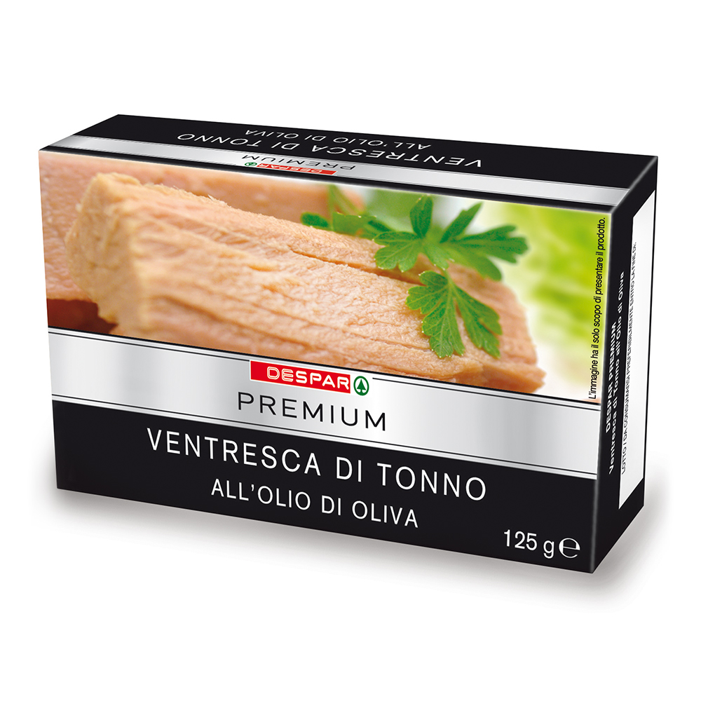 Ventresca di tonno all'olio di oliva linea prodotti a marchio Despar Premium, Despar Italia